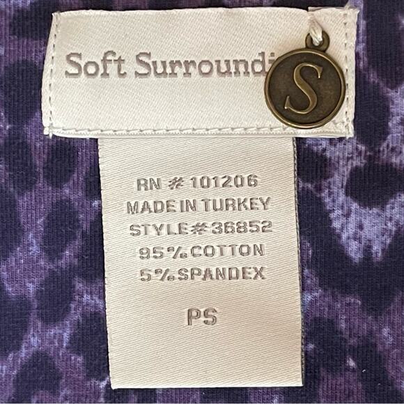 Soft Surroundings Purple Blue Animal Print GorpCore Athletic Dress NWOT Size PS - Picture 9 of 12